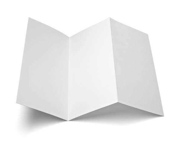 リーフレット白空白の紙テンプレート - 写真・画像