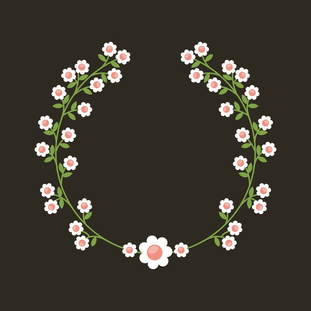 floral decoration beautiful frame - Vector, Image