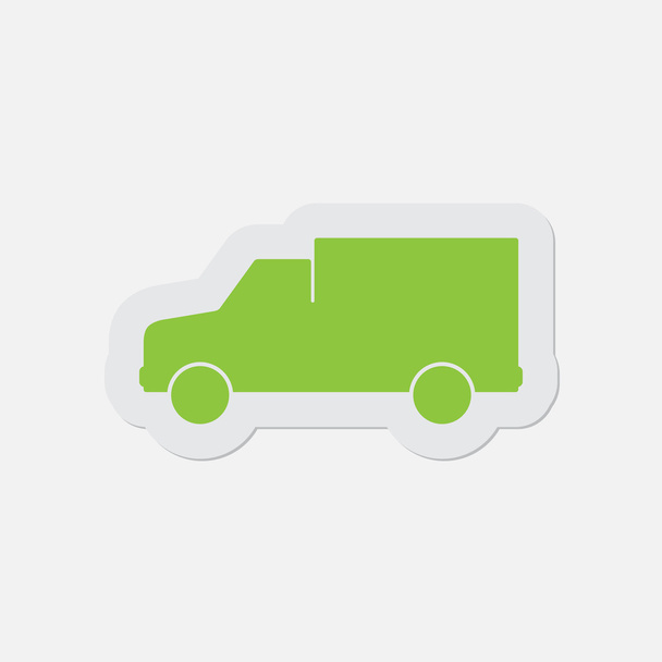 простой зеленый значок - фургон
 - Вектор,изображение