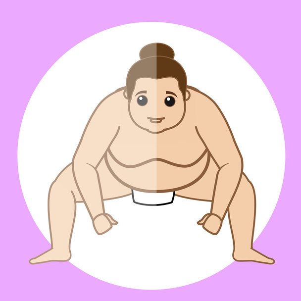 Feliz lutador de sumo
 - Vetor, Imagem