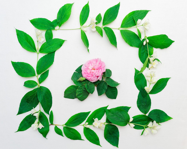 Seppele vaaleanpunainen tee ruusu ja jasmiini kukkia
 - Valokuva, kuva
