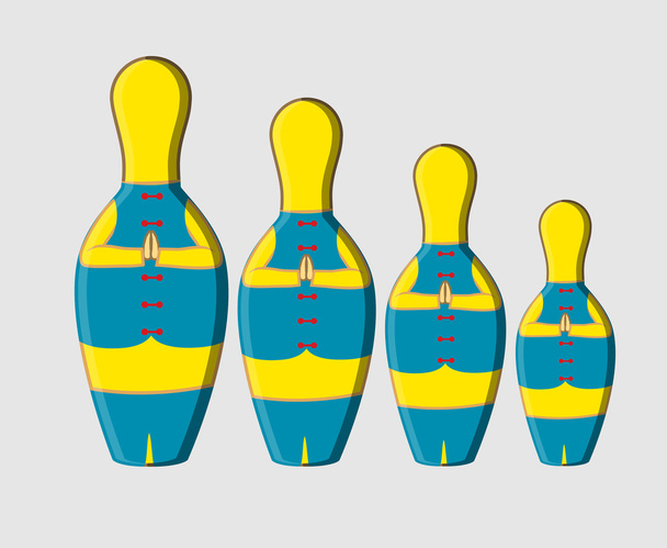 Matrioska muñecas en fila
 - Vector, imagen