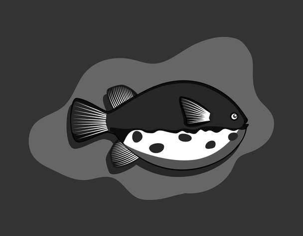 Retro ryba Takifugu wektor - Wektor, obraz