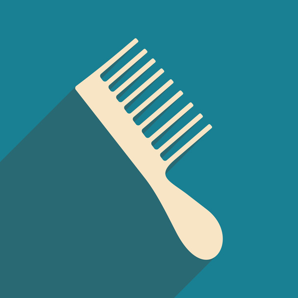 Flat with shadow icon and mobile application hair brush - Vector, Image