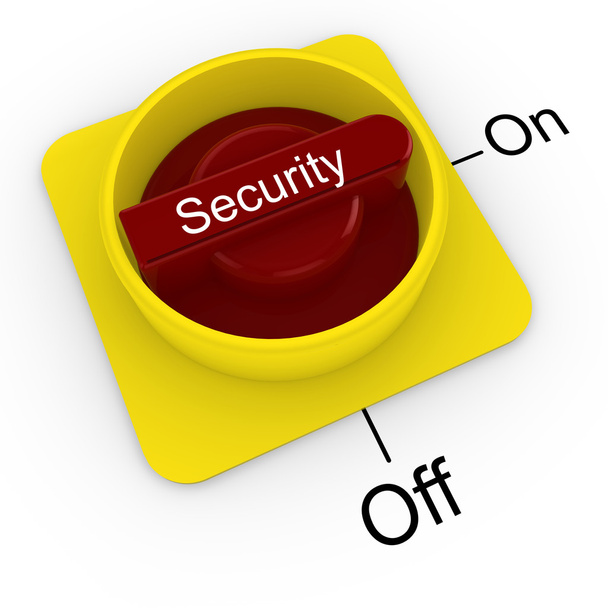 Περιστροφικό κουμπί με τη λέξη ασφάλεια στο κόκκινο - Φωτογραφία, εικόνα