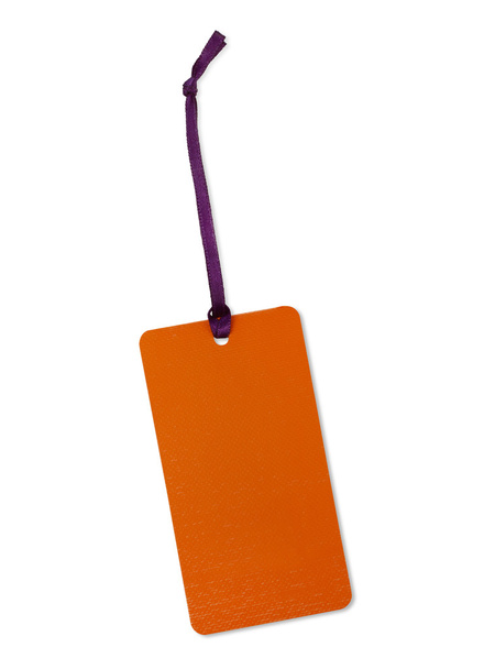 orangefarbenes Etikett auf weiß - Foto, Bild