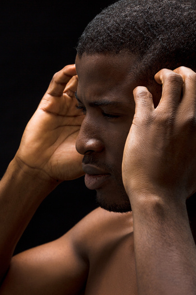 Afro-American man having headache - Foto, Imagem
