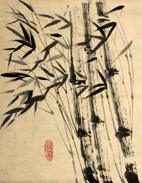original drawing of bamboo - Фото, зображення