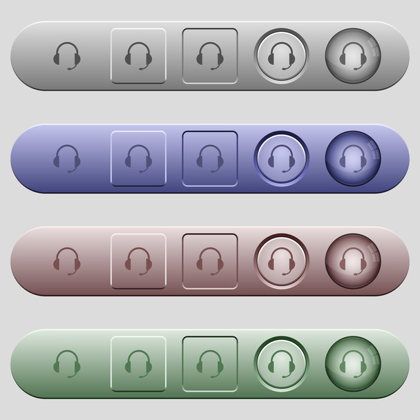 Headset icons on menu bars - Vektor, obrázek