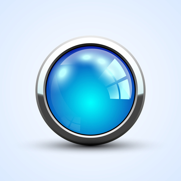 Vector round blue button - Vector, Image