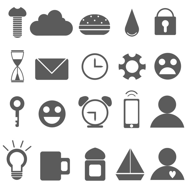Conjunto de iconos de contorno universal para web y móvil
 - Vector, Imagen