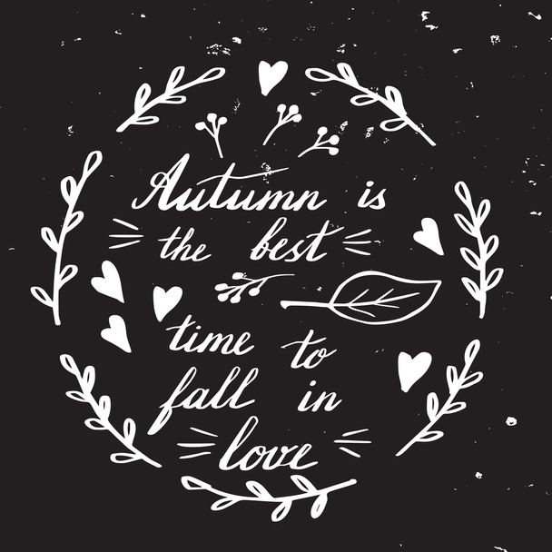 Autumn hand lettering and calligraphy design - Vektor, kép