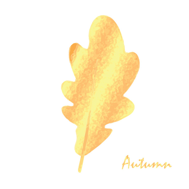 Golden oak autumn leaf - Vector, Image