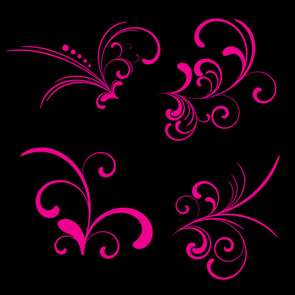 Floral vector pattern set - Vektor, obrázek