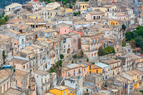 The cityscape of the town of Ragusa Ibla in Sicily in Italy - Photo, Image