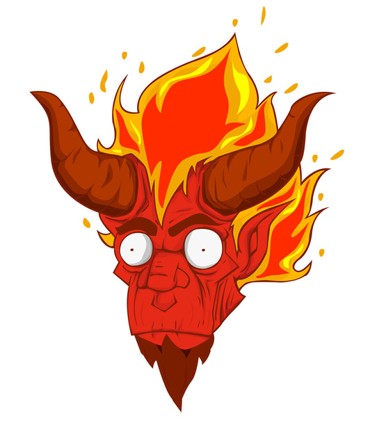 Red Devil głowy wektorowych i ilustracji. potwór w noc Halloween - Wektor, obraz
