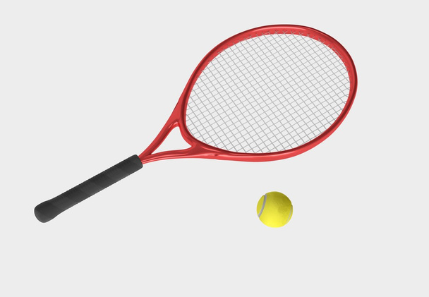 Kırmızı tenis raketi - Fotoğraf, Görsel