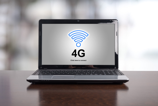 4g network concept on a laptop - Photo, Image