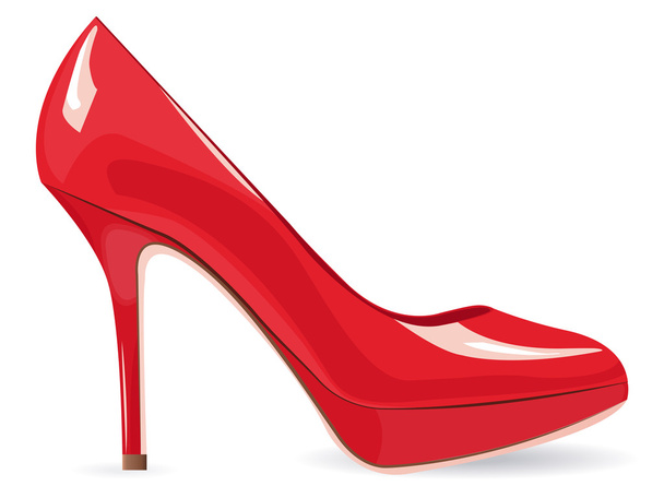 Красная туфля на высоком каблуке
 - Вектор,изображение