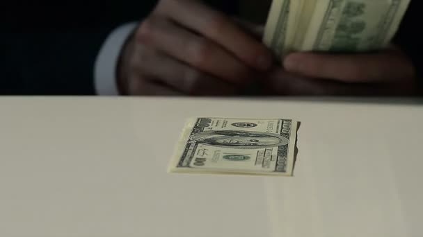 Businessman Lays Out Hundred Dollar Bills  - Footage, Video