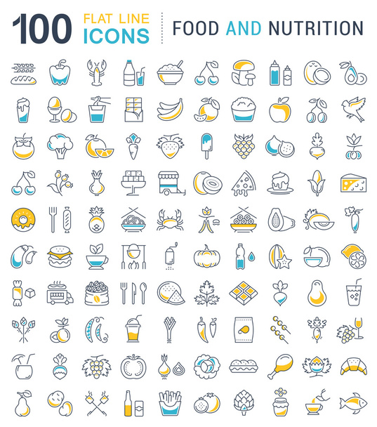 Set Line Icons Food - Vector, Image