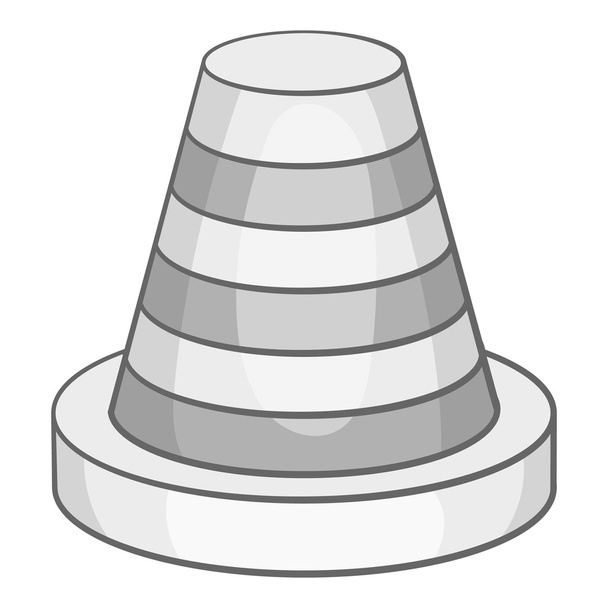 Traffic cone icon, black monochrome style - Vector, Imagen