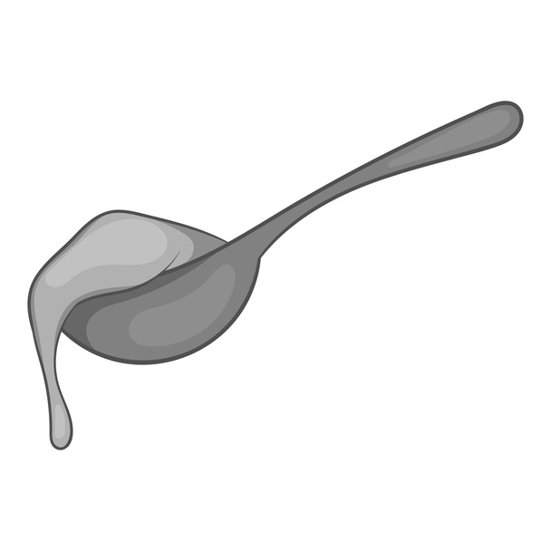 Spoon of honey icon, black monochrome style - Vektör, Görsel