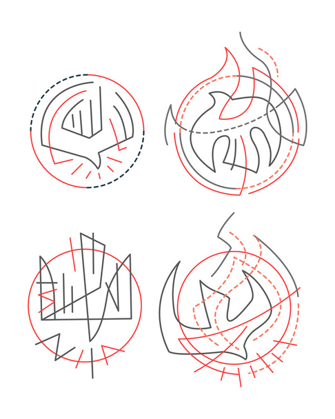 abstract religious symbols set - Вектор,изображение