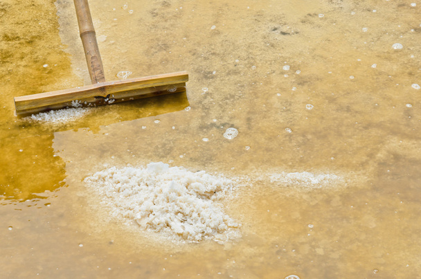 Сбор соли в пруду для испарения
 - Фото, изображение