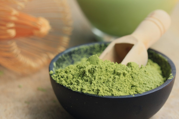 Matcha green tea powder - Фото, изображение