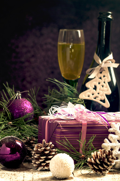 Christmas background with gift - Photo, Image