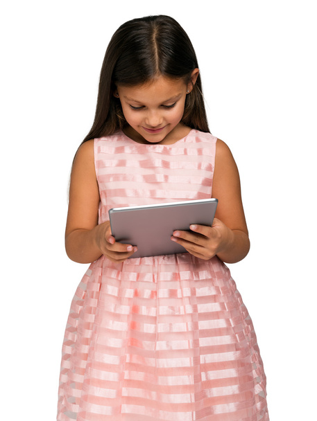 girl using digital tablet  - Foto, afbeelding
