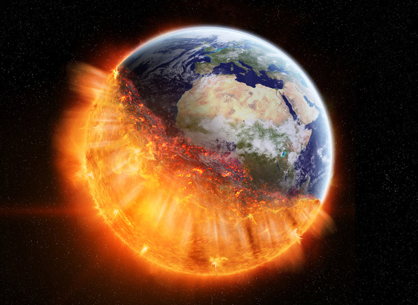 The end of planet Earth elements of this image furnished by NASA - Foto, afbeelding