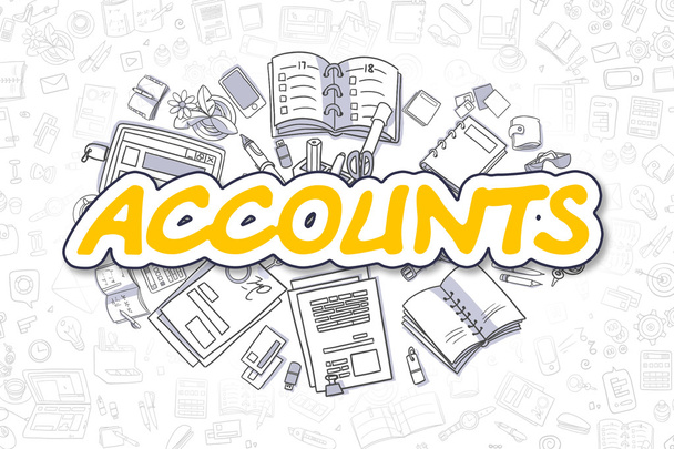 Accounts - Cartoon Yellow Text. Business Concept. - Photo, Image
