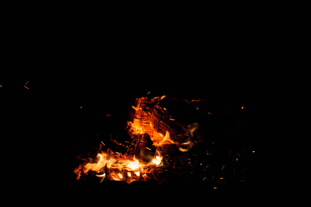 fire on a black background. The concept of nature. - Photo, Image
