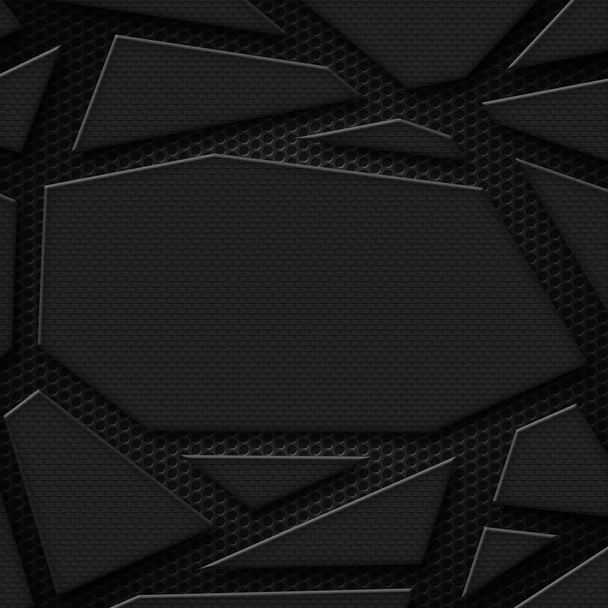 set 8. gray carbon fiber on black mesh. - Photo, Image