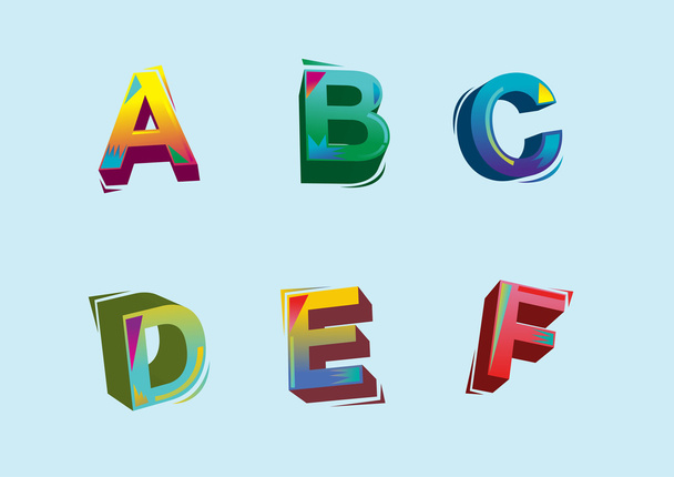 Farbenfrohes Alphabet - Vektor, Bild