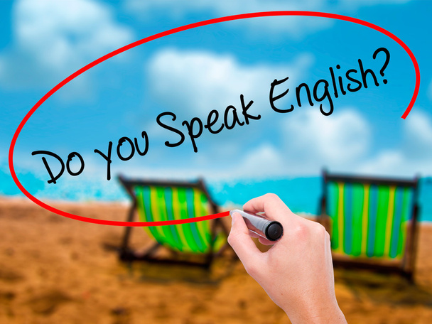 Adam el yazma İngilizce konuşmak mı? Vis ile siyah kalemi - Fotoğraf, Görsel