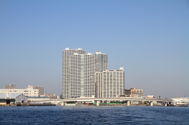 Sokemeletes társasházi pamut kikötő területén, Yokohama, Japán - Fotó, kép