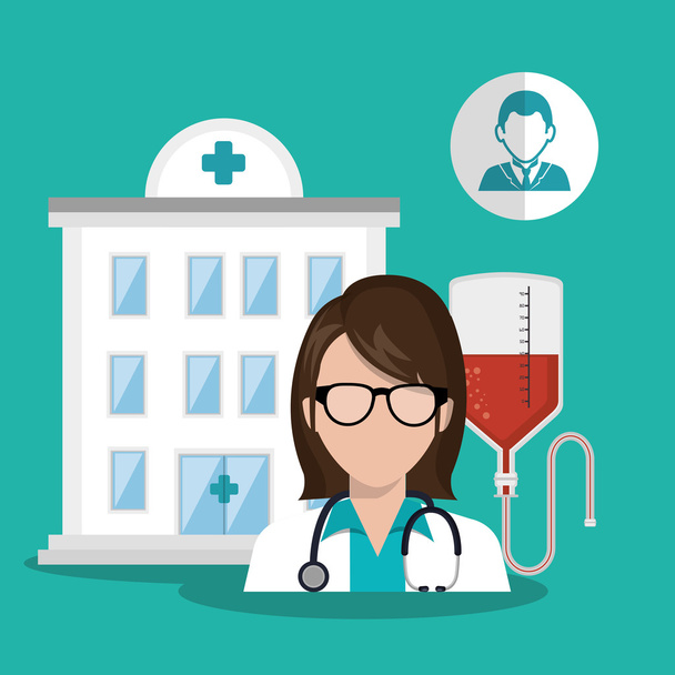 avatar médico mulher
 - Vetor, Imagem