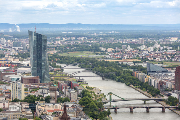 Frankfurt am main skyscrapers aerial view - Foto, imagen