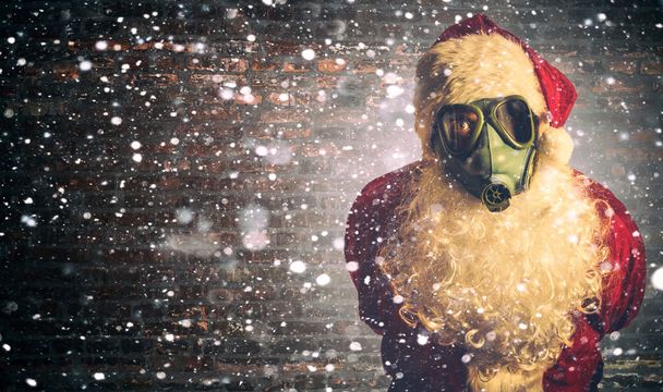 Scary Santa Claus with gas mask - Photo, image