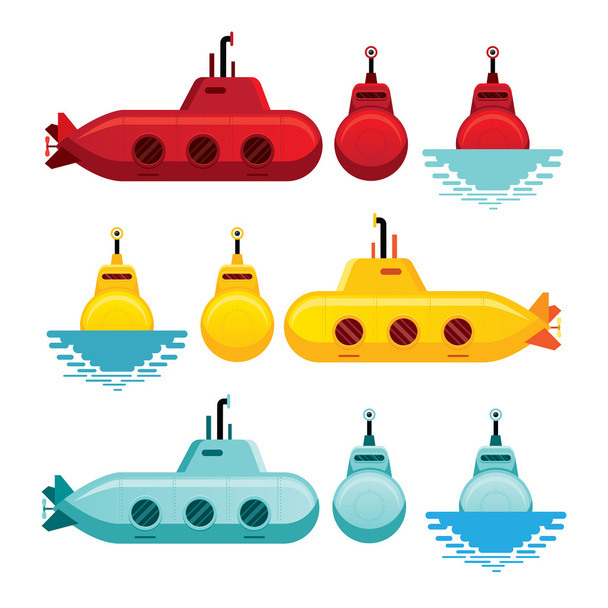 Submarine Cartoon Style - Вектор, зображення