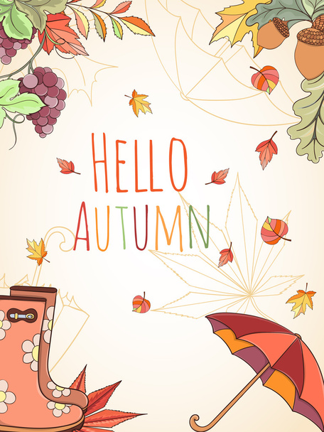 Autumn invitation card. - Vektor, obrázek