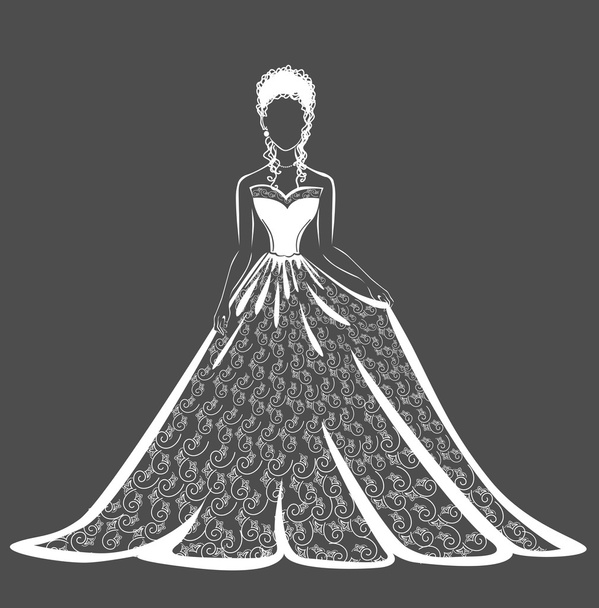 lace wedding dress - Vektor, Bild