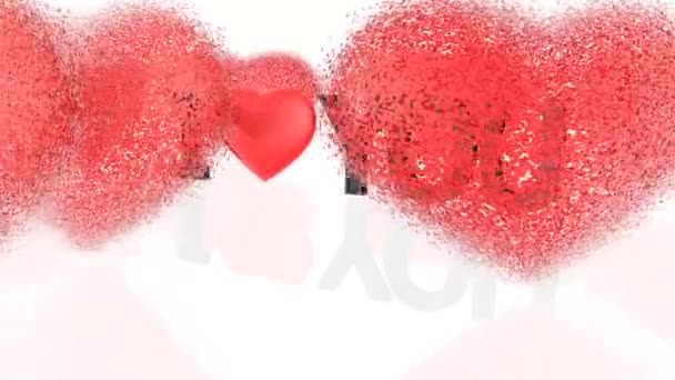 Palabras Te Amo con corazones alrededor
 - Metraje, vídeo