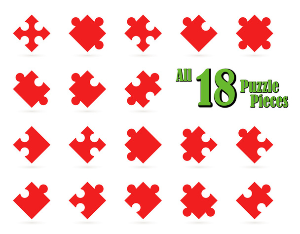 toutes les 18 pièces de puzzle
 - Vecteur, image