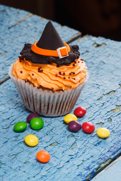 Halloween cupcake with colored decorations - Photo, Image