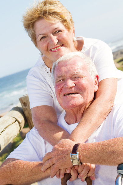 Loving senior couple smiling - Photo, Image