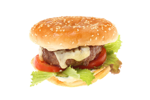 Cheeseburger with salad - Fotografie, Obrázek